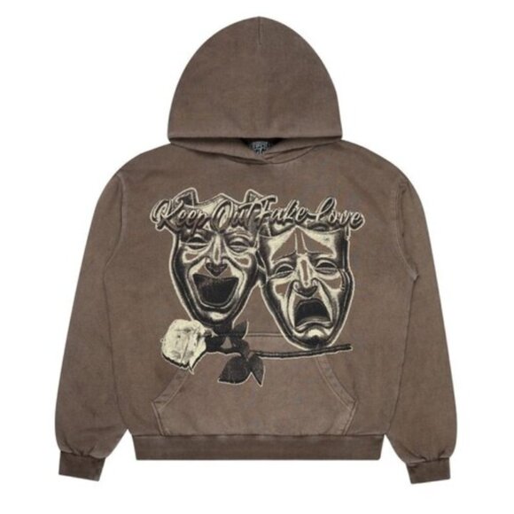 KEEP OUT FAKE LOVE Men's Laugh Last Hoodie Size M In Cub - Picture 1 of 6